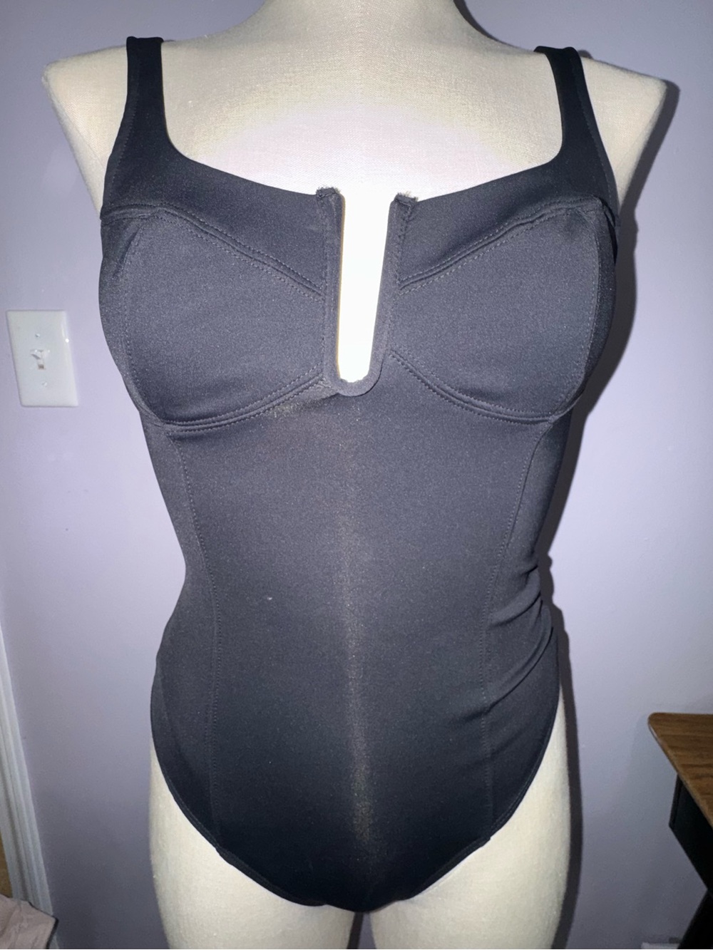 Good American Scuba U Corset Bodysuit Black Size 2 Medium